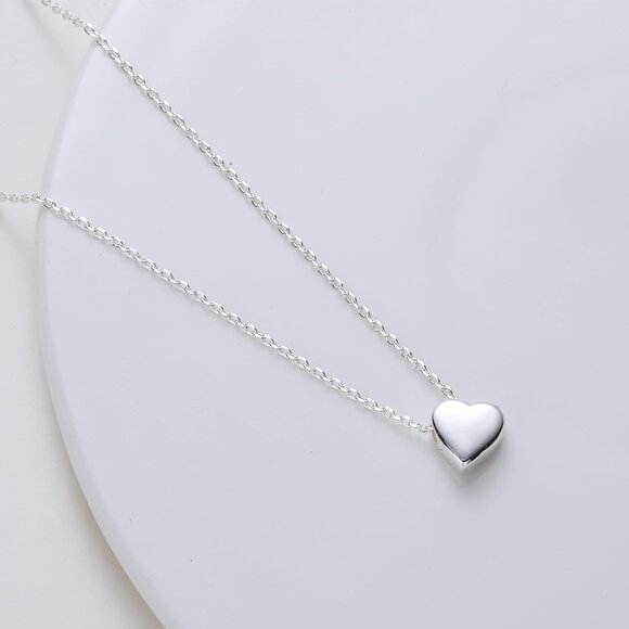 ⚡Silver love heart 14k Gold Plated CZ Pendant Necklace Gold for Women gift - Picture 6 of 7